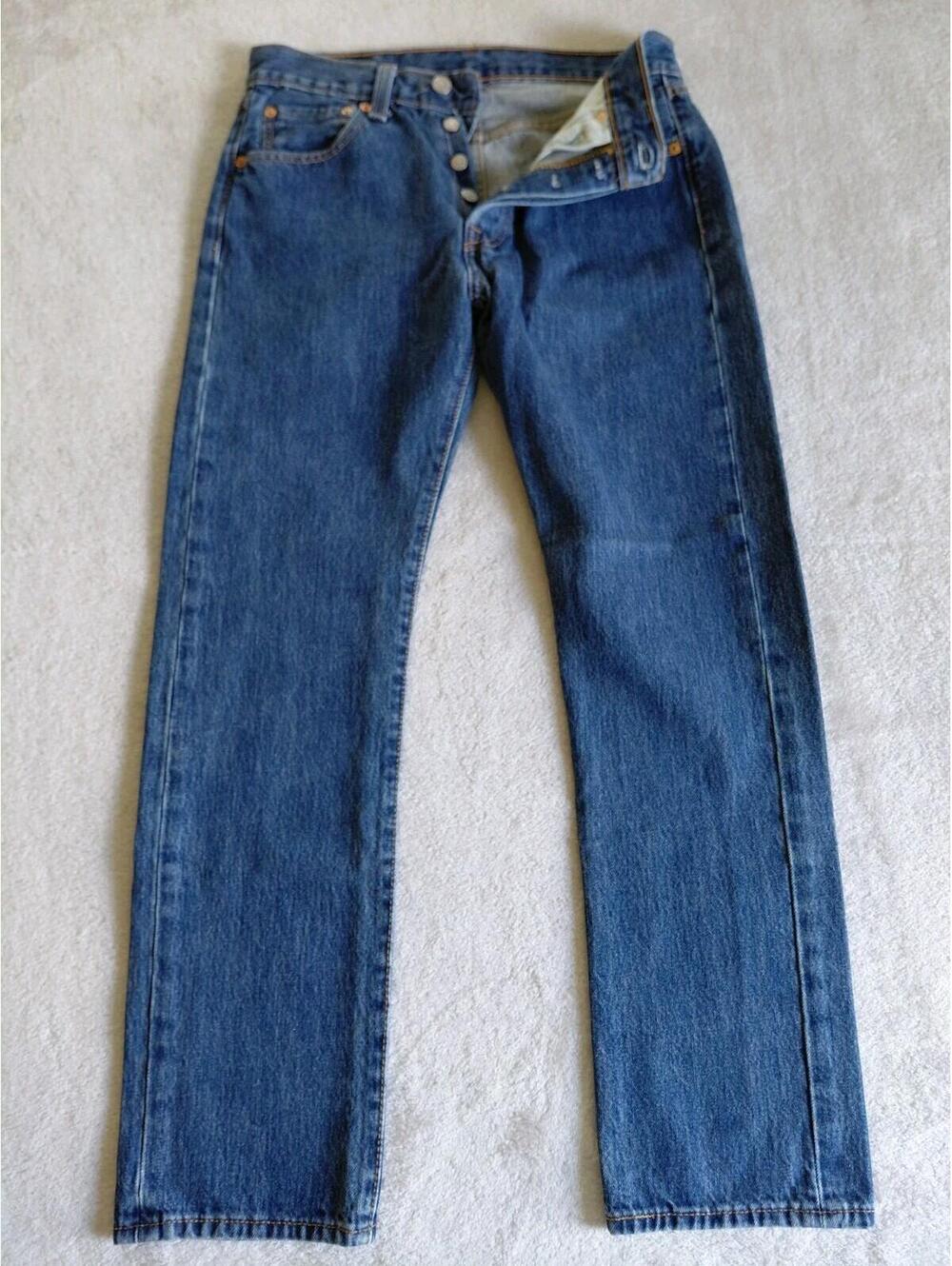 Levis 501 Original Fit Mens Size 29x30 Blue Straight Leg Button Fly